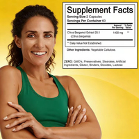 Compléments alimentaires à base de plantes OEM, capsules de citron bergamote, 50% de polyphénols, extrait de citron bergamote