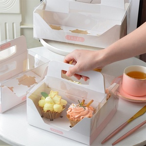 Wholesale Exclusive Selling Portable Square Custom Logo Transparent <b>Cupcake</b> <b>Box</b> - Product Image 2