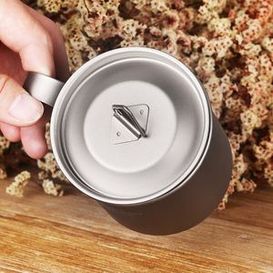 Muestra Gratuita de Tazas de Viaje con Certificación CE para Bebidas Calientes, Taza para Agua con Asa Fija para Acampar al Aire Libre, 14.3oz/420ml - Product Image 2