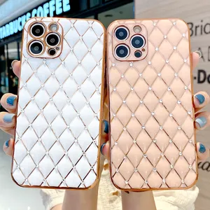 Untuk iPhone 13 12 11 Pro Max Mewah Berlian Imitasi Penutup Belakang Shockproof Cantik Wanita Telepon Kasus untuk iPhone X XR XS Max 7 8 Ditambah