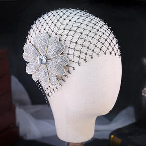 Nouvelle Tiare <span class=keywords><strong>Vintage</strong></span> pour Mariée, Style Français, avec Strass et <span class=keywords><strong>Filet</strong></span> en Maille, pour Mariage, Photographie, Spectacle Scénique, Coiffe Couronne - Product Image 1