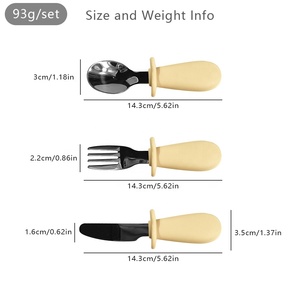 2PC Fourchettes en acier inoxydable en silicone pour l'entraînement des enfants et le sevrage Cuillère en silicone pour l'alimentation des bébés - Product Image 4