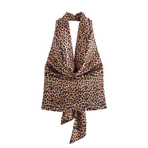 T-shirt Sexy da donna con Texture di <span class=keywords><strong>seta</strong></span> e tinta con stampa e collo t-shirt estive senza maniche - Product Image 4