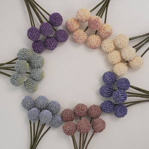 Bouquet de fleurs artificielles Plain Realm, boule dorée en plastique et soie, décoration d'intérieur, fleurs de table d'automne, accessoires de photographie - Product Image 1
