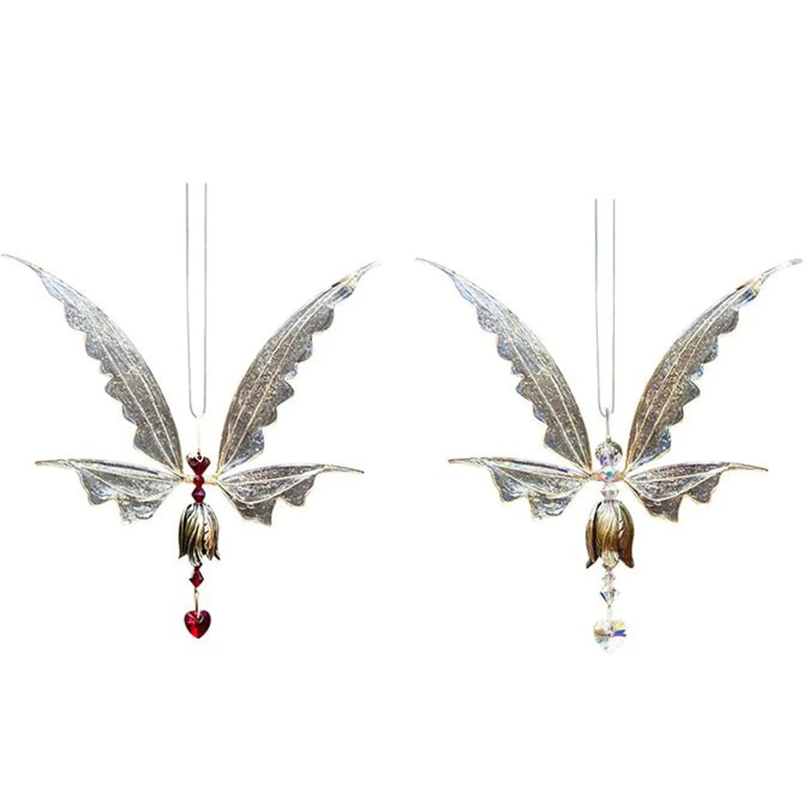 Engel Schmetterling Flügel Windspiele für draußen hängende Kristall Windspiel Anhänger Memorial Windspiele Dekor für Patio Garten