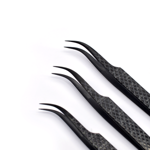 Gran oferta, extensión de pestañas de 90 grados, pinzas de acero profesionales individuales, pinzas de punta de fibra de pestañas para uso de belleza - Product Image 6