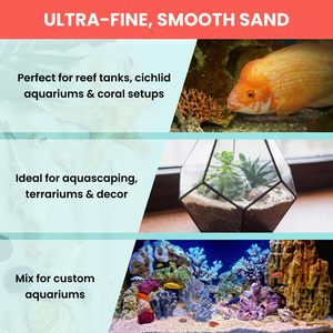 Sable d'aquarium blanc Aragonite - Substrat naturel pour aquariums de tétra, sable d'aquarium tamponnant le pH, 50L, utilisation en extérieur - Product Image 6