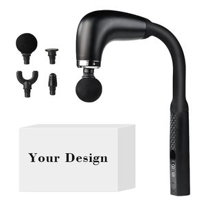Pistola de Masaje de Percusión Portátil Recargable de Alta Calidad para Alivio del Dolor de Espalda, Mango Extendido, 4 Cabezales de Masaje, Calor, Uso en Todo el Cuerpo - Product Image 1