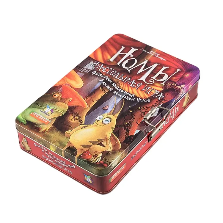 뜨거운 판매 양각 게임 카드 포장 슬라이딩 뚜껑이있는 주석 상자