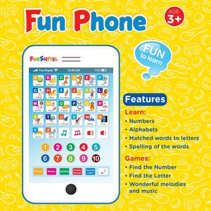 Juguetes Educativos Interactivos Fun Phone, Juguete de Aprendizaje Preescolar para Niños <span class=keywords><strong>con</strong></span> <span class=keywords><strong>Letras</strong></span>, <span class=keywords><strong>Palabras</strong></span>, Números, Melodías y Preguntas para Mayores de 3 Años - Product Image 4