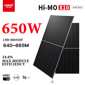 Panneau solaire monocristallin bifacial à double verre <span class=keywords><strong>Longi</strong></span> 650W Hi-MOX10 LR8-66HVDF 640-665M anti-poussière - Product Image 2