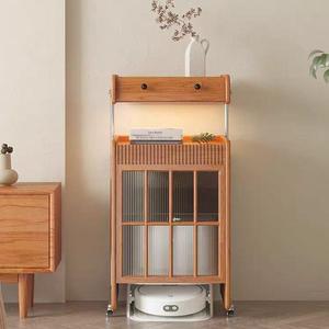 Mueble para Robot Aspirador, Estante de Almacenamiento de Madera Maciza, Mueble Móvil para Sala de Estar - Product Image 2