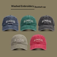 Gorra de Béisbol de Estilo Retro Unisex, Ajustable, de 6 Paneles, 100% Algodón, Lavada, con Bordado de Letras