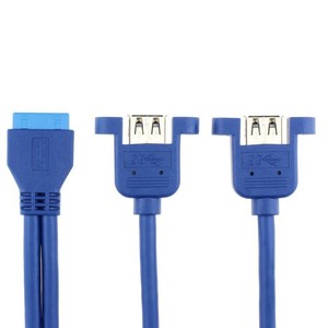 <b>USB</b> 3.0 Data Cable 20p To Dual <b>USB</b> 3.0 Header With Ears 0.5m For Motherboard - Product Image 3