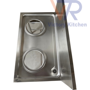 VICTORY KITCHEN - Estufa de Gas Comercial de 2 Quemadores, Acero Inoxidable Plateado, Encendido Piezoeléctrico de Cerámica, Instalación en Mesa, para Hoteles - Product Image 6