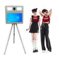 Cabina de Fotos con Espejo, Cabina de Fotos Interactiva con Pantalla Táctil, Cabina de Fotos con Espejo para Imprimir