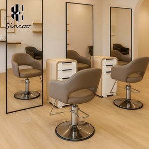 Modern Commercial Hair Salon <b>Trolley</b> Cart MDF Solid Wood Texture Easy Moving Professional Styling Barbershop <b>Tool</b> Cabinet - Product Image 2