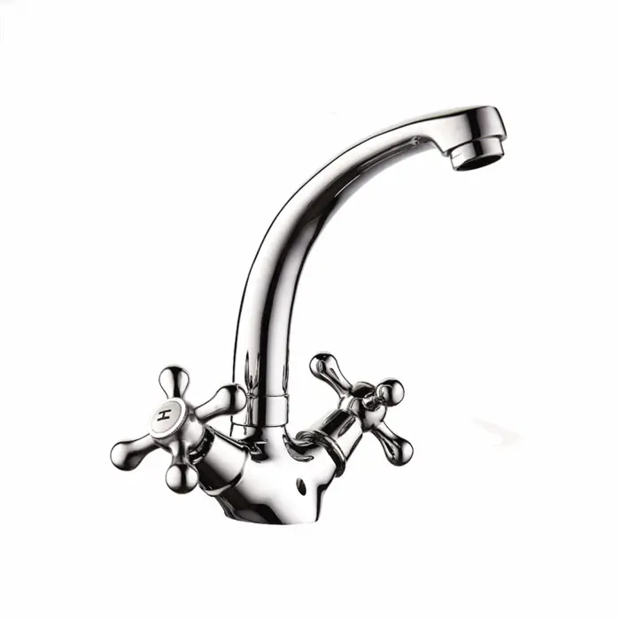Deck-Mounted Double Cross Handle amazon top sell kitchen faucets sink faucet