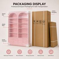 Étagère à livres moderne de grande taille, à arche, éclairée par LED, unité d'affichage pour magasin de détail commercial, armoire de rangement en métal thermolaqué