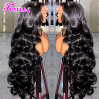Wig Rambut Asli 200% Density Body Wave Lace Front 13x4 13x6 32 Inch 5x5 Lace Closure Wig Tanpa Lem Transparan Lace Frontal Wig