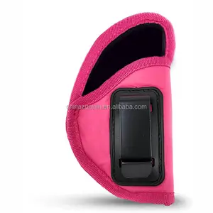 IWB 여성 핑크 총 홀스터 PU 가죽 은폐 부드러운 홀스터 내부 허리띠 IWB 금속 클립