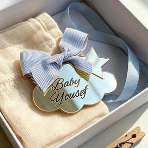 Étiquette personnalisée en forme de nuage, gravée au laser, en acrylique, pour décoration de baby shower, cadeaux personnalisés sur le thème des nuages, carte pour la fête des mères, Noël - Product Image 4