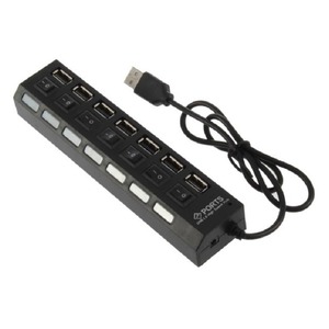 <b>USB</b> 7 Port Hub With Individual <b>Switches</b> Powered External For Desktop Laptop Computer Expansion - Product Image 2