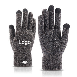 Guantes de esquí de punto cálidos de invierno con pantalla táctil de diseño OEM Guantes de mitones acrílicos antideslizantes de alta calidad - Product Image 5