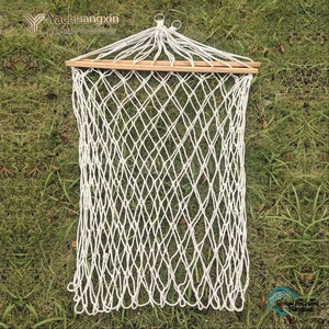Hamac individuel en corde et filet, avec cadre en bois, minimaliste, pour loisirs en extérieur, toutes saisons - Product Image 5