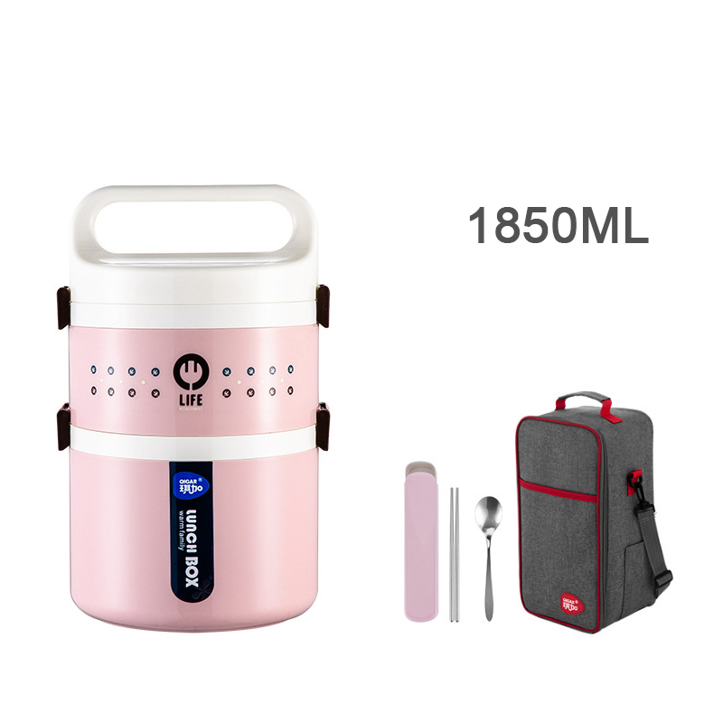 Pink 2-layer (cutlery, insulated bag)