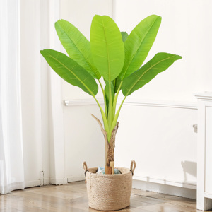 Cây lá chuối đơn 4ft nhân tạo trong vật liệu PE cho trang trí văn phòng trong nhà cây cảnh Xanh - Product Image 3