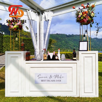 Table de banquet de mariage en PVC avec éclairage LED, design moderne, pour mariés, table de bar en acrylique