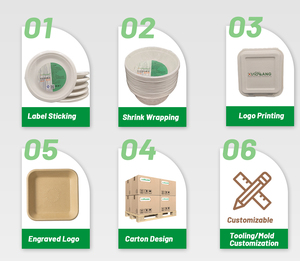 750ml 2-com dùng một lần hình chữ nhật Hộp Ăn Trưa phân hủy sinh học mía takeout container thực phẩm cắm trại bã mía hộp bữa ăn - Product Image 6