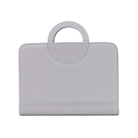 Porte-documents A4 personnalisé en cuir PU avec fermeture éclair, classeur à anneaux, sac de conférence, mallette en cuir, porte-documents avec poignée
