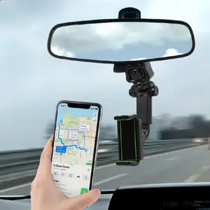 360 Graden Auto Achteruitkijkspiegel Mount Houder Multifunctionele Auto Motorfiets Telefoon Beugel Magneet Voor Auto Telefoon Houder