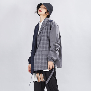 Nuevo Traje Retro Pequeño para Mujer, Chaqueta de Traje en Capas con Costuras a Cuadros de Dos Colores, Puños Elásticos, Manga Larga, Blazer Informal - Product Image 2