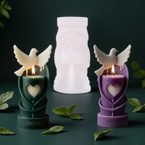 Chongjie décor à la maison colombe gypse moule Silicone Animal paix colombe Silicone bougie moule paix <span class=keywords><strong>Pigeon</strong></span> parfumé bougie moules Silicone - Product Image 3