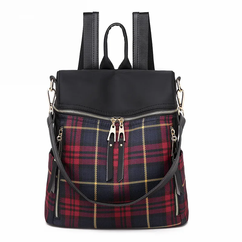 Nouveau Style à la mode Buffalo Plaid week-end voyage sac à dos Logo personnalisé imprimé sac à bandoulière Oxford sac à dos femme