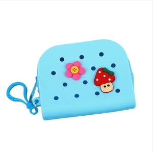 Bolsa de silicona con agujeros Diy desmontable Lindo bolso impermeable accesorios creativos para niños monedero de silicona de dibujos animados - Product Image 4