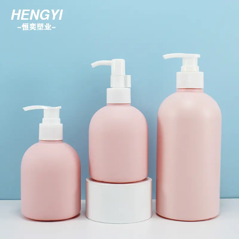 Factory Direct Selling Hdpe 200Ml 500Ml Roze Lotion Fles Voor Douchegel Vloeibare Zeep Fles