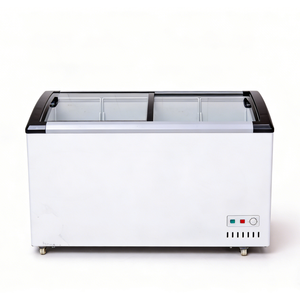 Congelador Comercial con <span class=keywords><strong>Puerta</strong></span> <span class=keywords><strong>de</strong></span> Vidrio Curvo, <span class=keywords><strong>Vitrina</strong></span> Exhibidora para Helados - Product Image 1