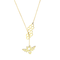 Jaocii Rts Dier Serie Sieraden 18K Vergulde Mooie Holle Stuntelt Honingraat Hanger Ketting