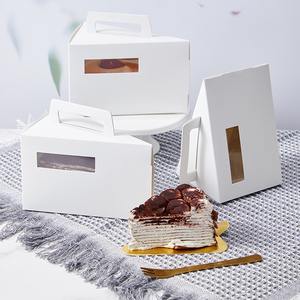 XJH triangolo a fette di Mousse torta dolce da tè scatola di imballaggio portatile Sandwich cibo bianco cartone torta scatole di prodotti da forno - Product Image 4