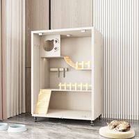Lit de luxe pour chat, villa tout-en-un, armoire intérieure pour chat avec toilette et bac à litière électrique, garde au chaud en toutes saisons