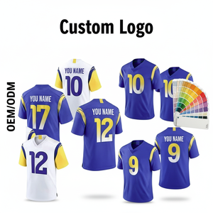 Camiseta de Fútbol Americano para Hombre, Camisetas de Los Ángeles # 10 Cooper Kupp # 17 Puka Nacua # Camiseta de Manga Corta con el Número 99 de <span class=keywords><strong>Aaron</strong></span> <span class=keywords><strong>Donald</strong></span> - Product Image 1