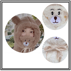 Gorro de Invierno para Niña, Diseño de Panda, Protección para los Oídos, Gorro de Felpa con Orejas de Oso, Gorro de Punto Cálido con Bufanda, Conjunto de Invierno - Product Image 5