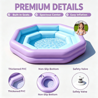 Piscine familiale gonflable d'extérieur, piscine gonflable en PVC, idéale pour les rassemblements familiaux estivaux et les jeux aquatiques pour enfants