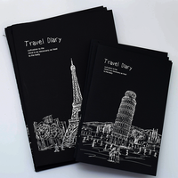 Logo personnalisé A4 Spirale Pages Noires Carnet de Croquis Cahier Scolaire Palnner Cuadernos Journal