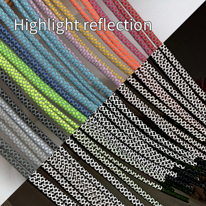 Cordón Redondo Reflectante de Alta Visibilidad con Patrón de Rejilla de 3.5mm <span class=keywords><strong>Yamei</strong></span>, Apto para Zapatos Deportivos con Cordones Reflectantes - Product Image 2