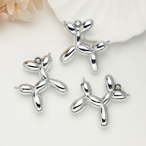 Hợp Thời Trang Hàn Quốc Đồ Trang Sức Phát Hiện 44Mm * 47Mm Vàng Bạc Con Chó Mặt Dây Chuyền Trọng Lượng Nhẹ ABS Bóng Con Chó Quyến Rũ Cho Tự Làm Đồ Trang Sức Làm - Product Image 3